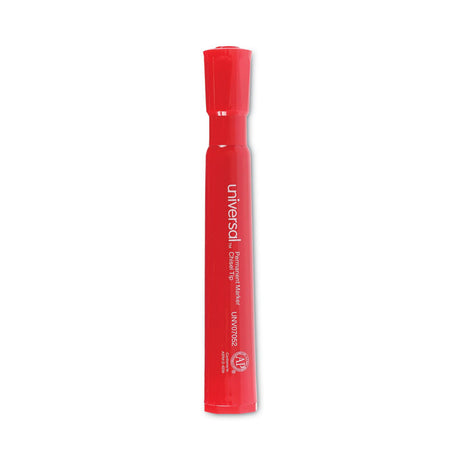 Chisel Tip Permanent Marker, Broad Chisel Tip, Red, Dozen