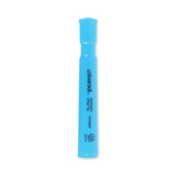 Desk Highlighters, Fluorescent Blue Ink, Chisel Tip, Blue Barrel, Dozen