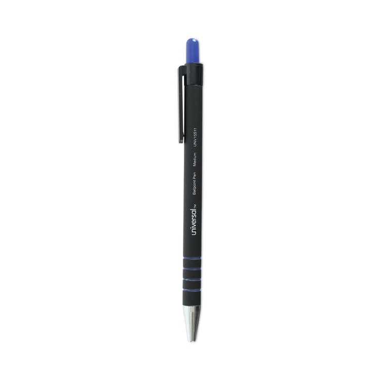 Ballpoint Pen, Retractable, Medium 1 mm, Blue Ink, Blue Barrel, Dozen