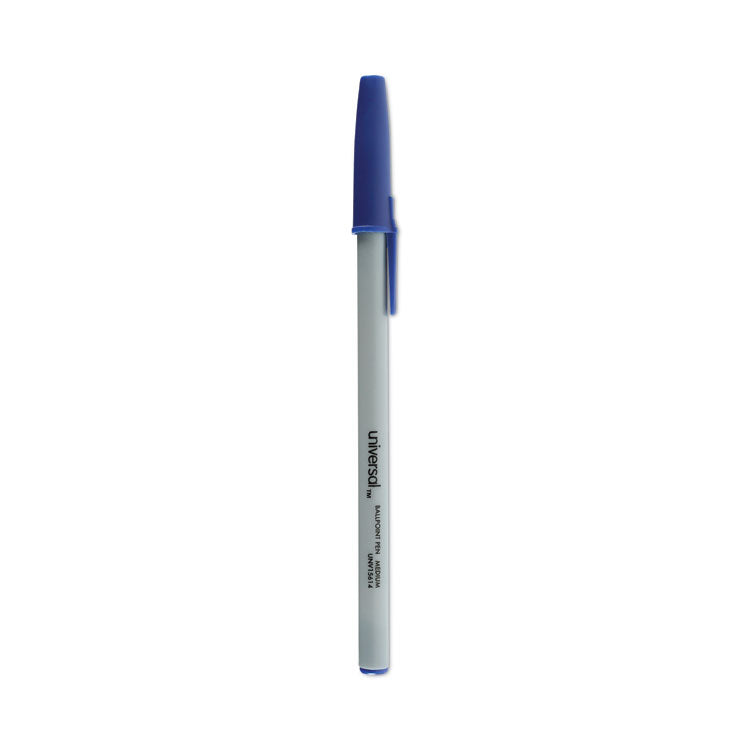 Ballpoint Pen Value Pack, Stick, Medium 1 mm, Blue Ink, Gray/Blue Barrel, 60/Pack