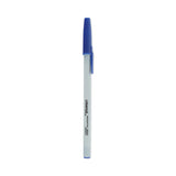 Ballpoint Pen, Stick, Medium 1 mm, Blue Ink, Gray/Blue Barrel, Dozen