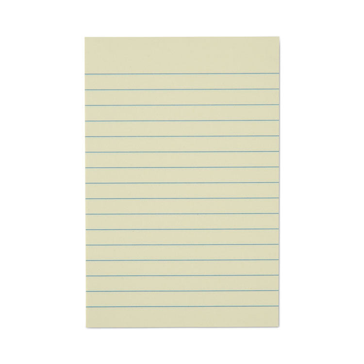 Recycled Self-Stick Note Pads, Note Ruled, 4" x 6", Yellow, 100 Sheets/Pad, 12 Pads/Pack