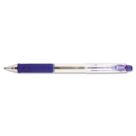 R.S.V.P. RT Ballpoint Pen, Retractable, Medium 1 mm, Blue Ink, Clear Barrel, Dozen