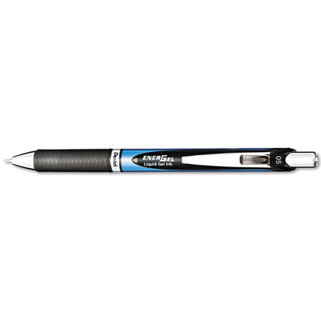 EnerGel RTX Gel Pen, Retractable, Fine 0.5 mm Needle Tip, Black Ink, Black/Blue Barrel