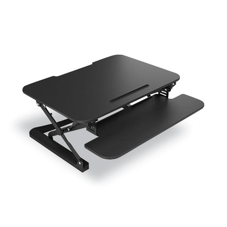 Adjustable Sit/Stand Workstation Riser, 35  x 32  x 5.9  to 19.6 , Black