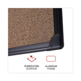 Tech Cork Board, 36 x 24, Brown Surface, Black Plastic Frame