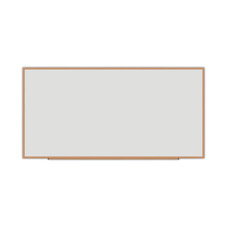 Deluxe Melamine Dry Erase Board, 96 x 48, Melamine White Surface, Oak Fiberboard Frame