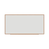 Deluxe Melamine Dry Erase Board, 96 x 48, Melamine White Surface, Oak Fiberboard Frame