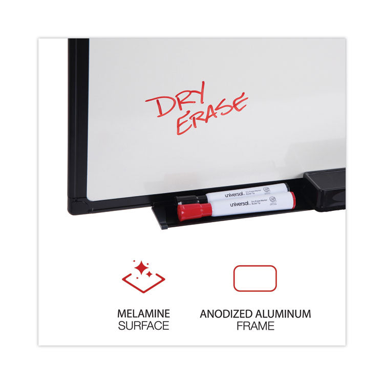 Design Series Deluxe Dry Erase Board, 48 x 36, White Surface, Black Anodized Aluminum Frame
