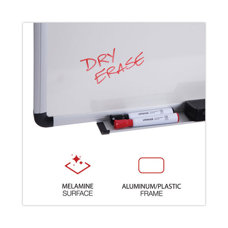 Modern Melamine Dry Erase Board with Aluminum Frame, 36 x 24, White Surface