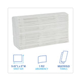 Multifold Paper Towels, 1-Ply, 9 x 9.45, White, 250 Towels/Pack, 16 Packs/Carton
