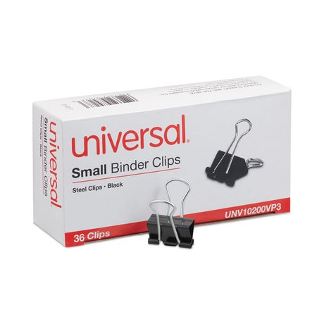 Binder Clips Value Pack, Small, Black/Silver, 36/Box