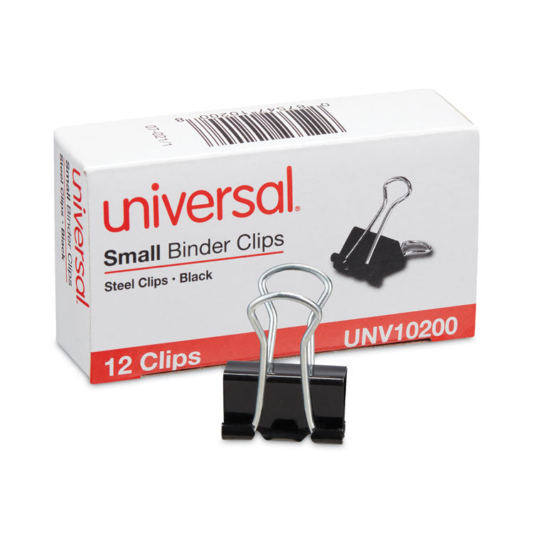 Binder Clips, Small, Black/Silver, 12/Box