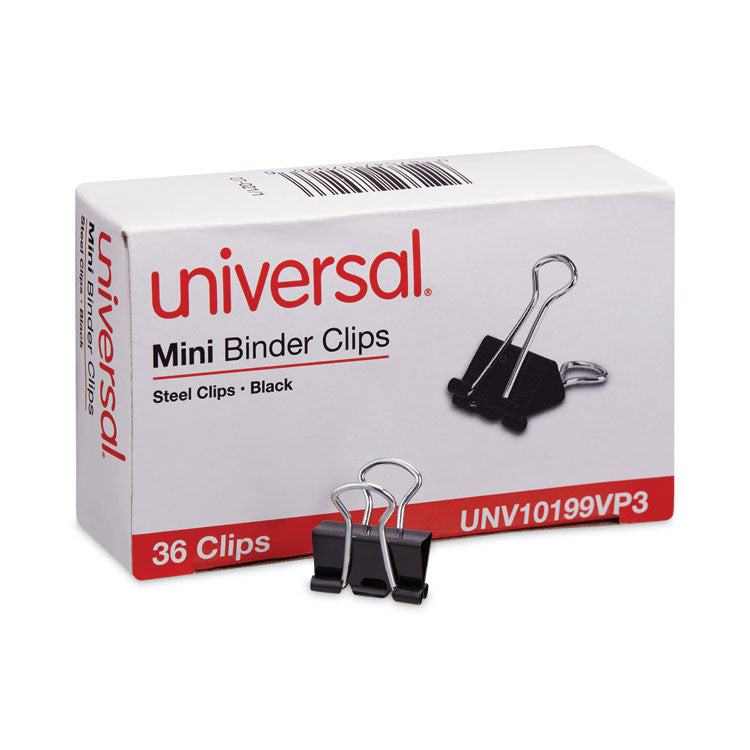 Binder Clip Value Pack, Mini, Black/Silver, 36/Box