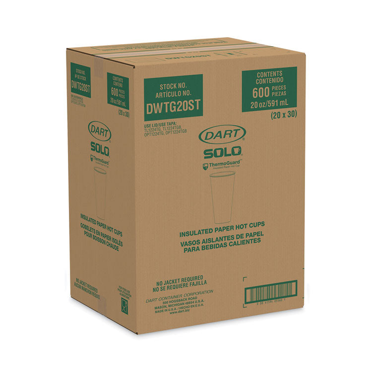 Thermoguard Insulated Paper Hot Cups, 20 oz, Steam Print, 600/Carton