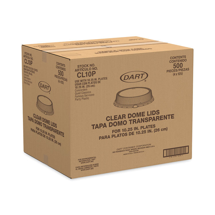 Dome Covers fit 10  Disposable Plates, Clear, Plastic, 500/Carton