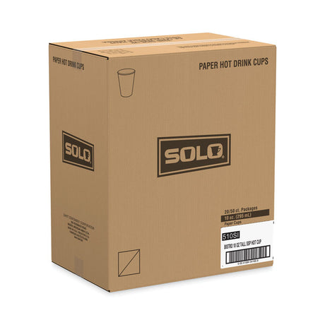 Paper Hot Drink Cups in Bistro Design, 10 oz, Maroon, 1,000/Carton