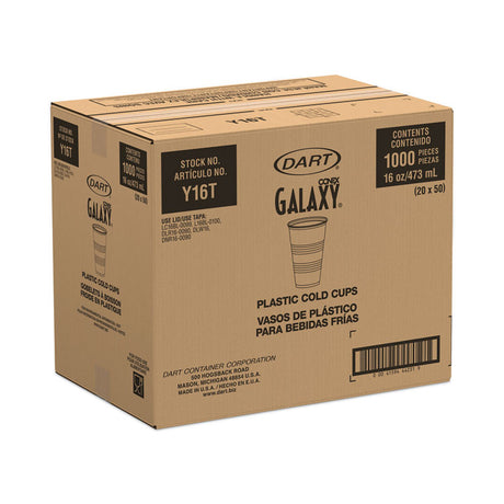 High-Impact Polystyrene Cold Cups, 16 oz, Translucent, 50/Pack