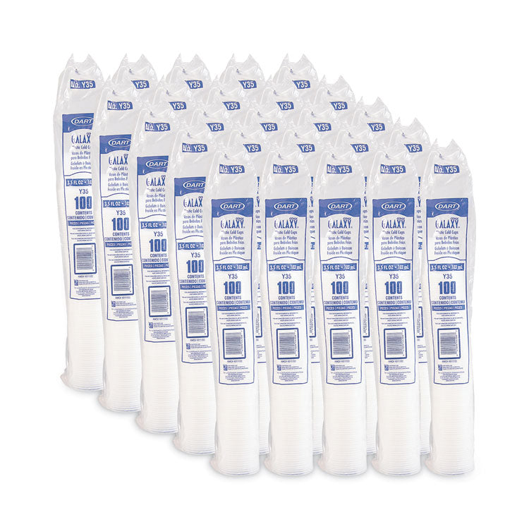 High-Impact Polystyrene Cold Cups, 3.5 oz, Translucent, 100/Pack