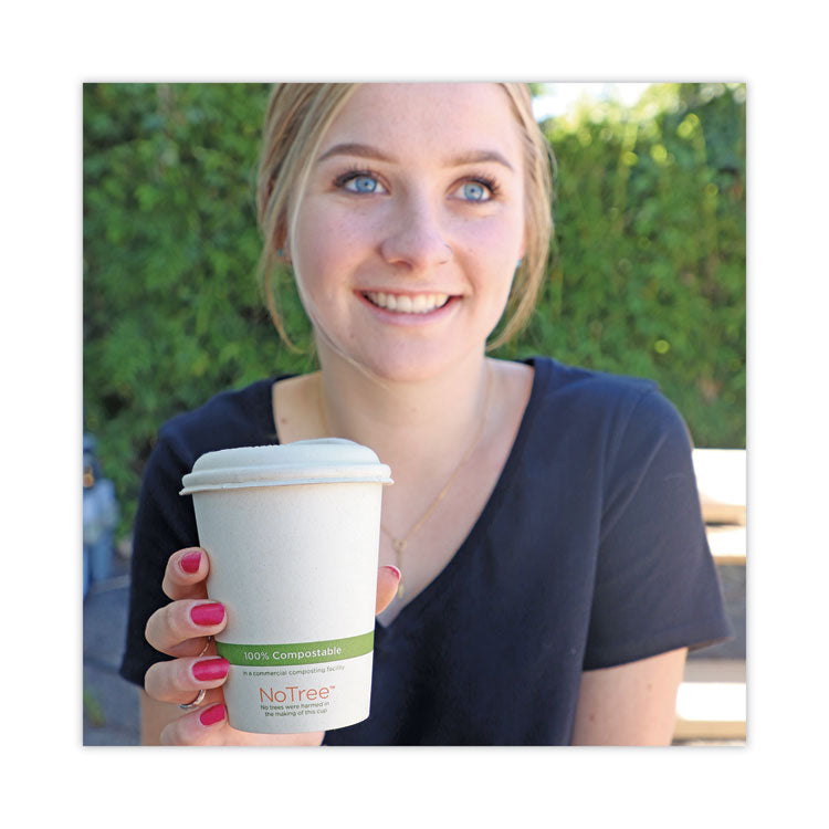 PLA Lids for Hot Cups, Fits 8 oz Cups, White, 1,000/Carton