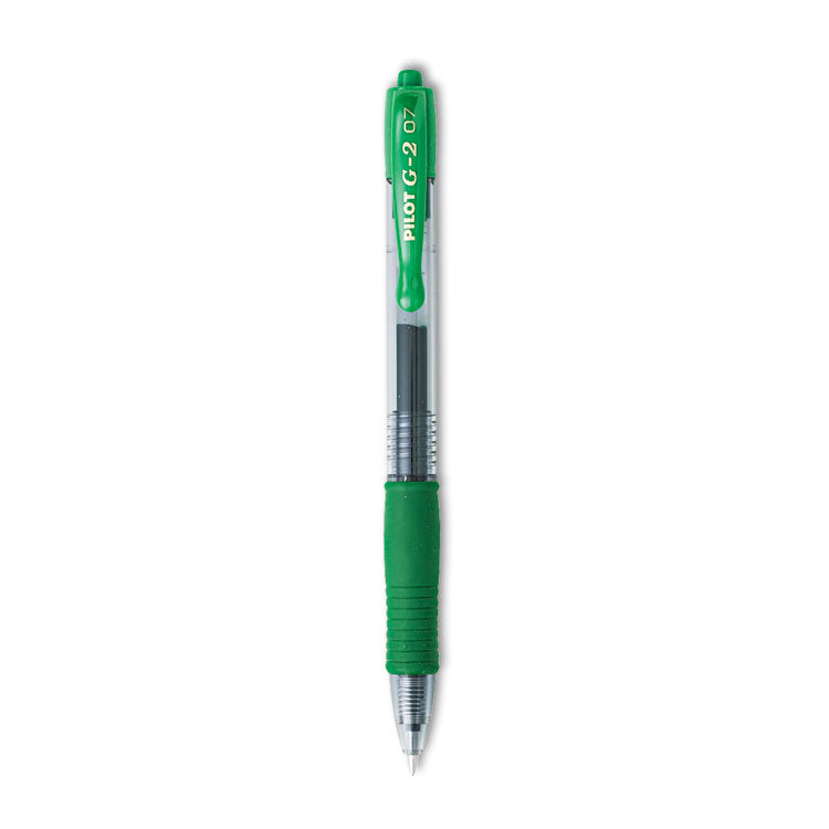 G2 Premium Gel Pen, Retractable, Fine 0.7 mm, Green Ink, Smoke/Green Barrel, Dozen