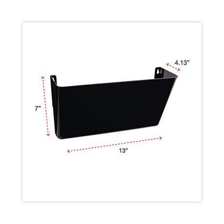 Wall File Pockets, Plastic, Letter Size, 13" x 4.13" x 7", Black