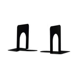 Economy Bookends, Standard, 4.75 x 5.25 x 5, Heavy Gauge Steel, Black, 1 Pair