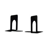 Economy Bookends, Nonskid, 4.75 x 5.25 x 5, Heavy Gauge Steel, Black, 1 Pair