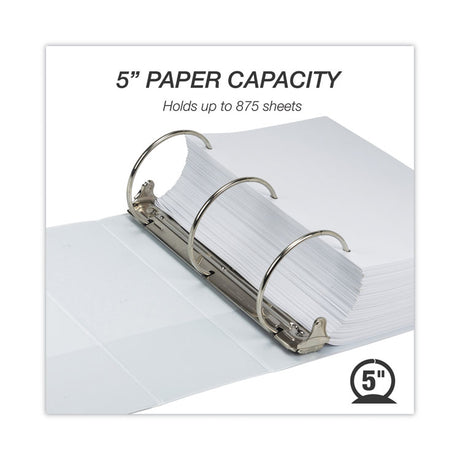 Earth's Choice Plant-Based Round Ring View Binder, 3 Rings, 5" Capacity, 11 x 8.5, White