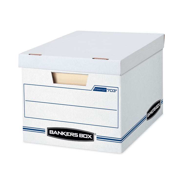 STOR/FILE Storage Box, Letter/Legal Files, 12.5" x 16.25" x 10.5", White, 6/Pack