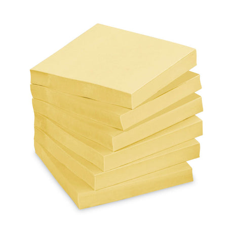 Original Recycled Note Pad Cabinet Pack, 3" x 3", Canary Yellow, 75 Sheets/Pad, 24 Pads/Pack