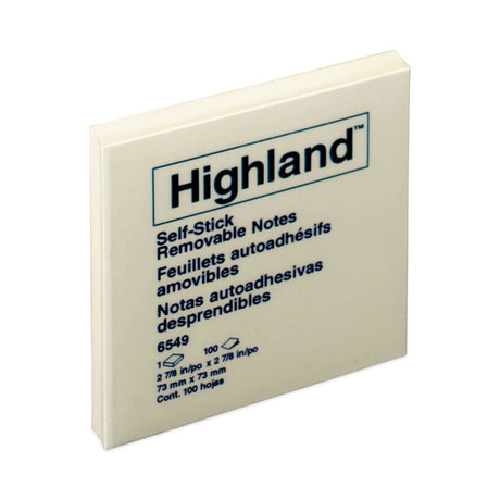 Self-Stick Notes, 3" x 3", Yellow, 100 Sheets/Pad, 12 Pads/Pack