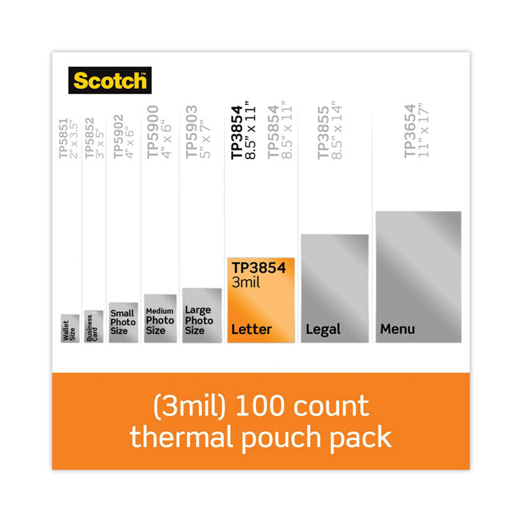 Laminating Pouches, 3 mil, 9" x 11.5", Gloss Clear, 100/Pack