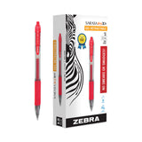 Sarasa Dry Gel X20 Gel Pen, Retractable, Medium 0.7 mm, Red Ink, Clear/Red Barrel, 12/Pack