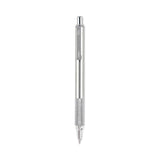 F-701 Ballpoint Pen, Retractable, Fine 0.7 mm, Black Ink, Stainless Steel/Black Barrel