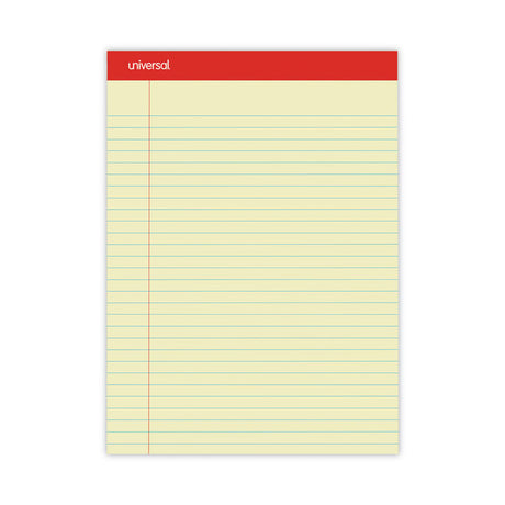 Perforated Ruled Writing Pads, Wide/Legal Rule, Red Headband, 50 Canary-Yellow 8.5 x 11.75 Sheets, Dozen