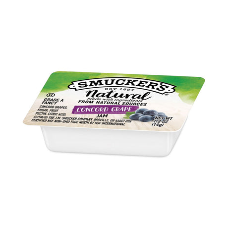 Smuckers 1/2 Ounce Natural Jam, 0.5 oz Container, Concord Grape, 200/Carton