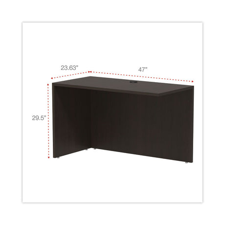 Alera Valencia Series Reversible Return/Bridge Shell, 47.25w x 23.63d x 29.5h, Espresso