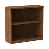 Alera Valencia Series Bookcase,Two-Shelf, 31.75w x 14d x 29.5h, Modern Walnut