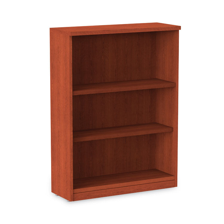 Alera Valencia Series Bookcase, Three-Shelf, 31.75w x 14d x 39.38h, Med Cherry