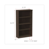 Alera Valencia Series Bookcase, Four-Shelf, 31.75w x 14d x 54.88h, Espresso