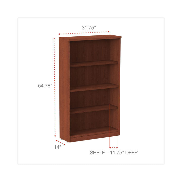 Alera Valencia Series Bookcase, Four-Shelf, 31.75w x 14d x 54.88h, Medium Cherry