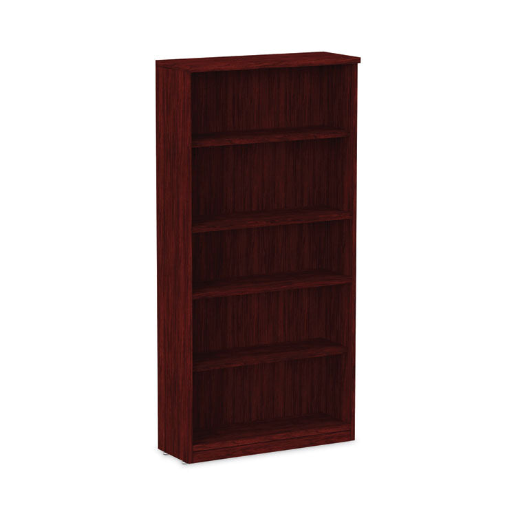 Alera Valencia Series Bookcase, Five-Shelf, 31.75w x 14d x 64.75h, Mahogany