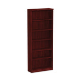 Alera Valencia Series Bookcase, Six-Shelf, 31.75w x 14d x 80.25h, Mahogany