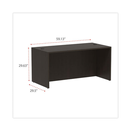 Alera Valencia Series Straight Front Desk Shell, 59.13" x 29.5" x 29.63", Espresso