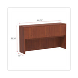 Alera Valencia Series Hutch with Doors, 4 Compartments, 64.75w x 154d x 35.38h, Medium Cherry