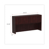 Alera Valencia Series Hutch with Doors, 4 Compartments, 64.75w x 15d x 35.38h, Mahogany