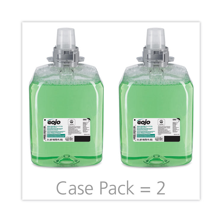 Green Certified Foam Hair and Body Wash, Cucumber Melon, 2,000 mL Refill, 2/Carton