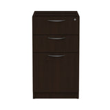 Alera Valencia Series Full Pedestal File, Left/Right, 3-Drawers: Box/Box/File, Legal/Letter, Espresso, 15.63" x 20.5" x 28.5"