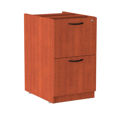 Alera Valencia Series Full Pedestal File, Left/Right, 2 Legal/Letter-Size File Drawers, Medium Cherry, 15.63" x 20.5" x 28.5"